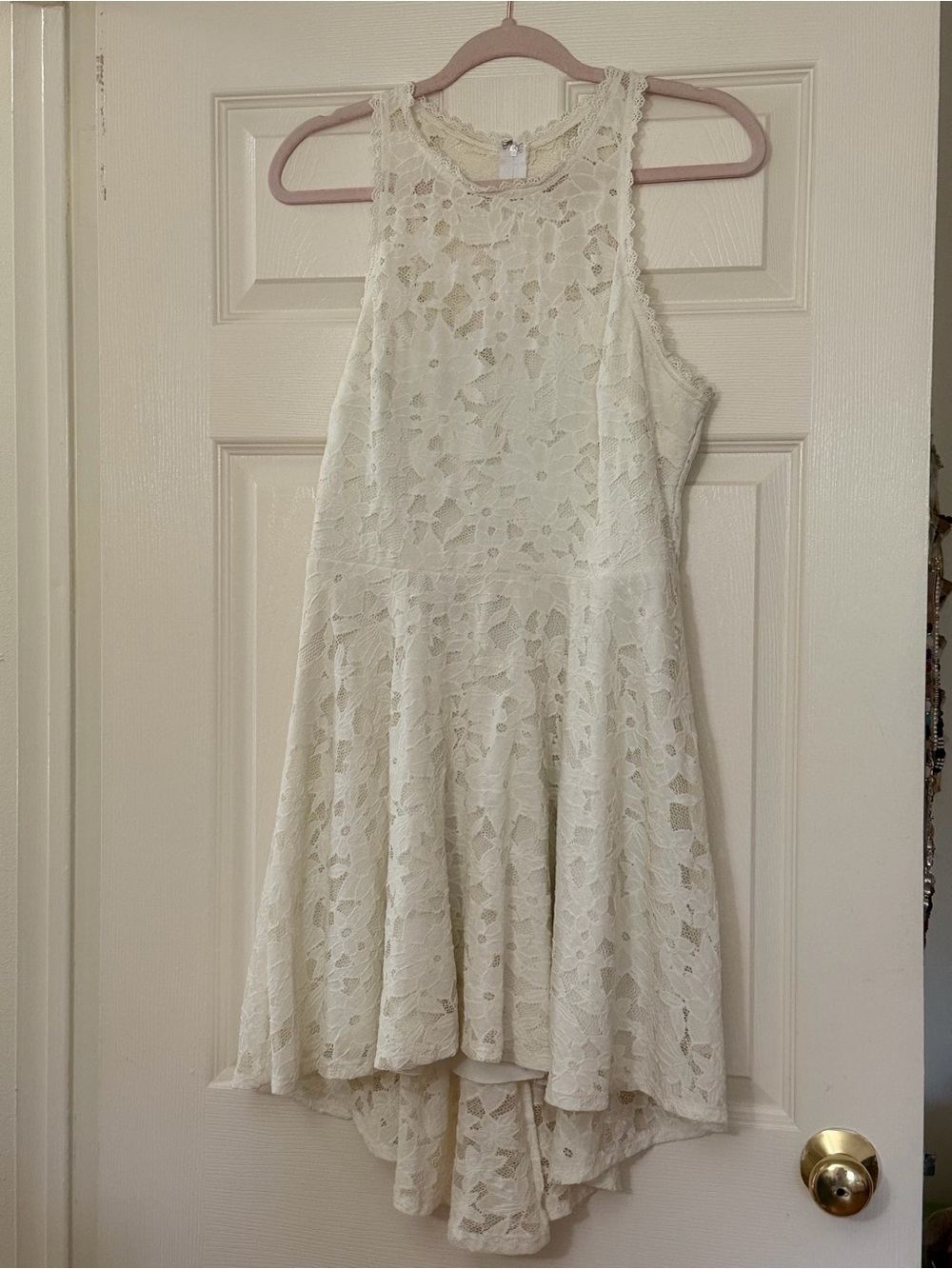 City Studio Cream Lace High-Low Formal Dress